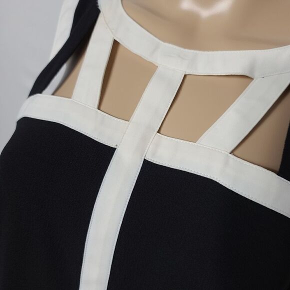 Candies Black and White Tank Top Blouse - Picture 8 of 11